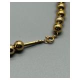 14k Gold Bead on chain Bauble Necklace 12.9g