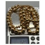 14k Gold Bead on chain Bauble Necklace 12.9g