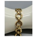 14K Gold Bracelet with Interlinked Oval Design 13.3g