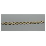 14K Gold Bracelet with Interlinked Oval Design 13.3g