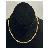 12k Gold Rope Chain Necklace 5.1g