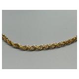12k Gold Rope Chain Necklace 5.1g