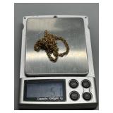 12k Gold Rope Chain Necklace 5.1g
