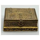 RARE Antique TIFFANY STUDIO New York Venetian Pattern Bronze and Wood Lined Box - 1880