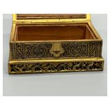 RARE Antique TIFFANY STUDIO New York Venetian Pattern Bronze and Wood Lined Box - 1880