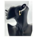 Pair of 14k Gold Geometric Triangular Hoop Earrings 1.6g