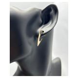 Pair of 14k Gold Geometric Triangular Hoop Earrings 1.6g
