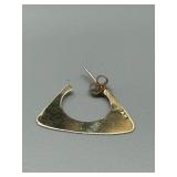 Pair of 14k Gold Geometric Triangular Hoop Earrings 1.6g