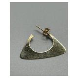 Pair of 14k Gold Geometric Triangular Hoop Earrings 1.6g