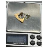 Pair of 14k Gold Geometric Triangular Hoop Earrings 1.6g