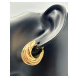 Pair of 14K Gold Hollow Twist Hoop Earrings 3.8g