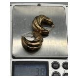 Pair of 14K Gold Hollow Twist Hoop Earrings 3.8g