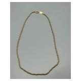 14k Gold Rope Chain Necklace Italy