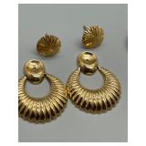 Set of 3 Pairs 14K Gold Pierced Earrings 10g