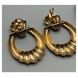 Set of 3 Pairs 14K Gold Pierced Earrings 10g