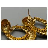 Set of 3 Pairs 14K Gold Pierced Earrings 10g