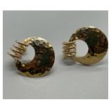 Hammered 14K Gold Earrings with Spiral Detail 2.9g