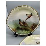 Pair of O. & E.G. Royal Austria Porcelain Decorative Plates with Pheasant Design