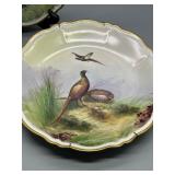 Pair of O. & E.G. Royal Austria Porcelain Decorative Plates with Pheasant Design