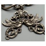 Vintage Italian Multi-Charms Mostly Sterling Silver Bracelet with Buddha Compass and Heart Locket