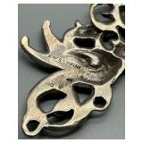 Vintage Italian Multi-Charms Mostly Sterling Silver Bracelet with Buddha Compass and Heart Locket