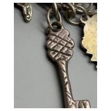 Vintage Mostly Marked 925 Silver Charm Bracelet with Unique Charms