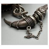 Vintage Mostly Marked 925 Silver Charm Bracelet with Unique Charms