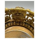 Vintage Matson Gold Toned Filagree Metal Alarm Clock