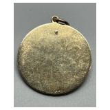 Antique 14k Gold Pendant with Leaf Design and Pearl Accent 8.6g