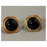 Vintage 14K Gold Octagonal Earrings 6.7