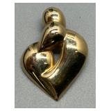 14k Gold Lovers Heart Pendant by Ed Levin 2.2g