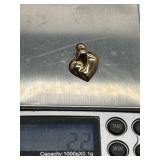 14k Gold Lovers Heart Pendant by Ed Levin 2.2g
