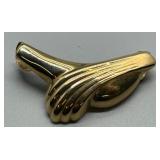 Vintage 10K Gold Necklace Slide with Unique Art Deco Design 2g