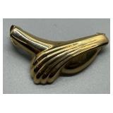 Vintage 10K Gold Necklace Slide with Unique Art Deco Design 2g