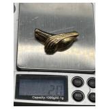 Vintage 10K Gold Necklace Slide with Unique Art Deco Design 2g