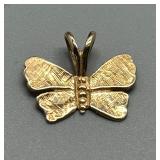 14k Gold Butterfly Pendant Weighing 2.8 grams