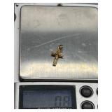 12k Gold Cross Pendant with Intricate Detailing in yellow and rose Gold .8g