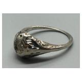 Antique Design 14K White gold Ring Setting 1.9g