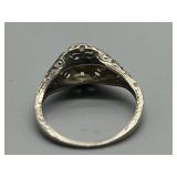 Antique Design 14K White gold Ring Setting 1.9g