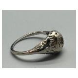 Antique Design 14K White gold Ring Setting 1.9g