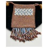 Collection of 4 Hand Beaded and Gold Tone Necklaces Purse Coin Holders