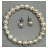 Fresh Water Pearl Necklace and Earring Set