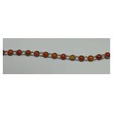 Vintage Sterling Silver and Carnelian Link Bracelet