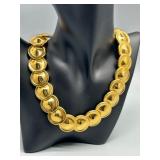 Vintage Monet Chunky Runway Set Gold-Tone Necklace and Earrings Set