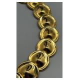 Vintage Monet Chunky Runway Set Gold-Tone Necklace and Earrings Set