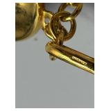 Vintage Monet Chunky Runway Set Gold-Tone Necklace and Earrings Set