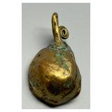 Vintage 70s Artisan Created BRUTALIST Bronze and Agate Pendant with Abstract Design