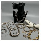 Collection of Vintage Costume Jewelry Assorted Necklaces, Earrings and Bangles