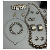 Collection of Vintage Costume Jewelry Assorted Necklaces, Earrings and Bangles