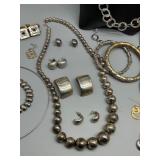 Collection of Vintage Costume Jewelry Assorted Necklaces, Earrings and Bangles